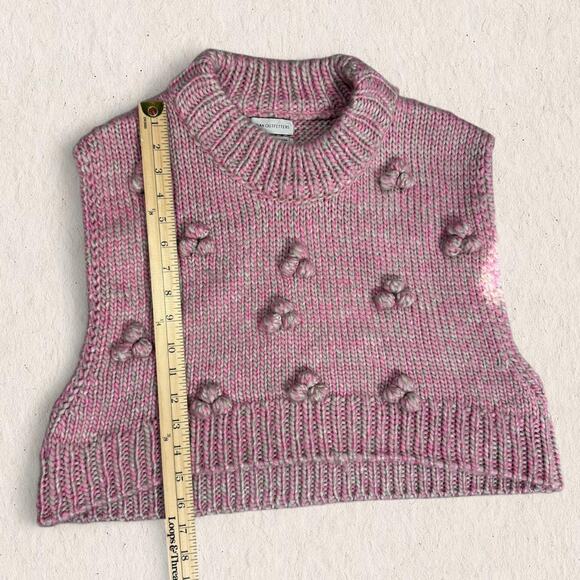 Urban Outfitters Chunky Knit Cropped Sweater Top - Size M - Pink Coquette Preppy - Picture 7 of 8